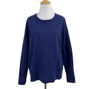 Nike Sweatshirt Womens M Medium Dark Blue Dry Versa Low Open Back Long Sleeve